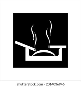 Icono De Cenicero, Icono De Cenicero Para Ilustración De Arte Del Vector De Cigarrillos