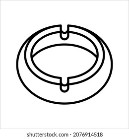 Icono cenicero, ilustración de arte del vector cenicero de cigarrillos en fondo blanco
