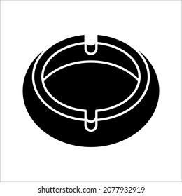 Icono cenicero, ilustración de arte del vector cenicero de cigarrillos en fondo blanco