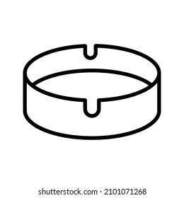 Ashtray Icon, Cigarette Ashtray Vector Art Illustration on white background