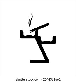 Ashtray Icon, Ashtray For Cigarette Vector Art Illustration