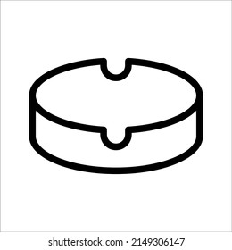 Ashtray Icon, Cigarette Ashtray Vector Art Illustration on white background