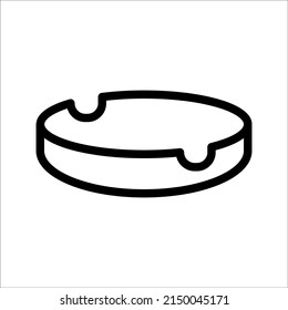 Icono cenicero, ilustración de arte del vector cenicero de cigarrillos en fondo blanco