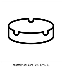 Ashtray Icon, Cigarette Ashtray Vector Art Illustration on white background