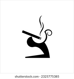 Ashtran-Symbol, Ashtran für Vektorgrafik-Illustration in Zigaretten