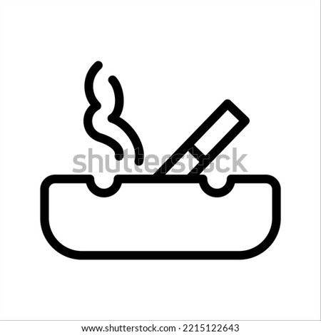 Ashtray Icon, Cigarette Ashtray Vector Art Illustration on white background