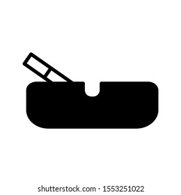 Ashtray Icon, Cigarette Ashtray Vector Illustration . editable icon