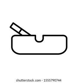 Ashtray Icon, Cigarette Ashtray Vector Illustration . editable icon