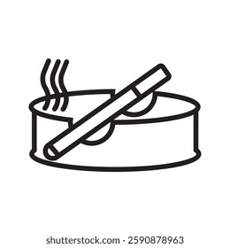 Ashtray Icon, Cigarette Ashtray Vector Illustration on white background. 10 EPS