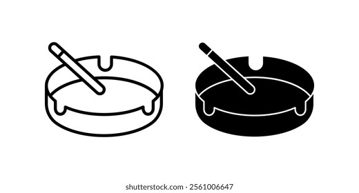 ashtray Icon set. Symbol isolated white background. vector illustration. color editable.