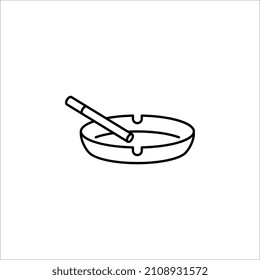 Aschensymbol mit dem Rauchen einer schwarzen Vektorgrafik auf weißem Hintergrund