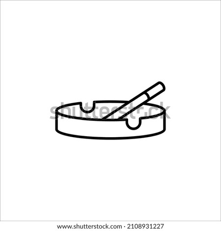 ashtray icon smoking black vector illustration on white background