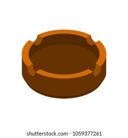Ashtray isometric style isolated. Accessory of smoker.