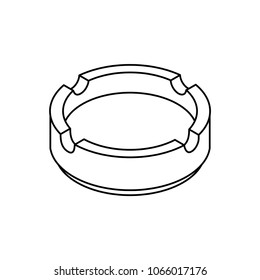 Ashtray isometric style isolated. Accessory of smoker.
