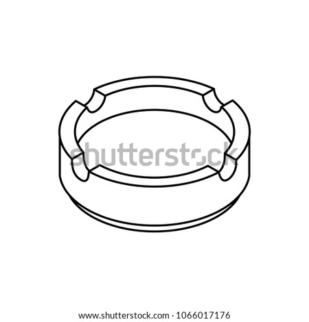 Ashtray isometric style isolated. Accessory of smoker.