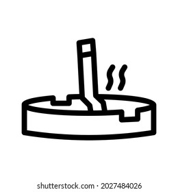 ashtray line icon illustration vector graphic