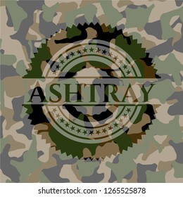 Ashtray on camo pattern