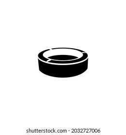 ashtray silhouette vector on white background