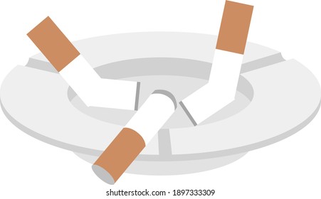 Ashtray and three cigarette butts