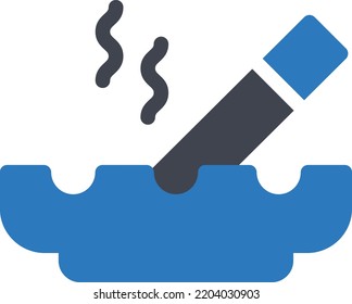 ilustración de ashtray Vector en un fondo transparente. Símbolos de calidad superior. Iconos vectoriales de glifos para diseño de conceptos y gráficos. 

