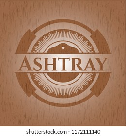 Ashtray wooden emblem. Retro