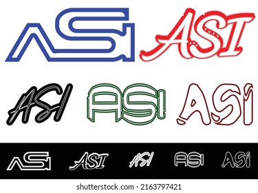 Paquete de plantillas de logotipo, pegatinas y diseño de iconos de ASI