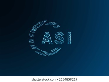 Diseño de Vector de logotipo de letra poli baja ASI. Diseño de logotipo de poliéster inferior ASI. Diseño único del logotipo de baja poli de ASI.