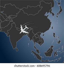 Asia Airline, map 