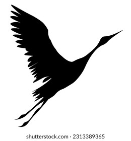 Asia of birds. Crane, stork, heron. Vector oriental birds.