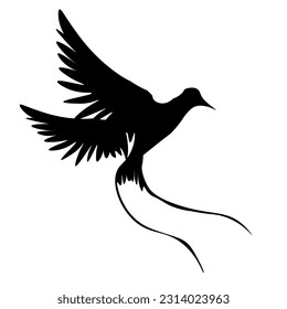 Asia of birds. Crane, stork, heron. Vector oriental birds.