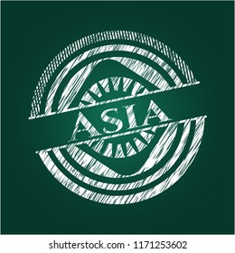 Asia chalkboard emblem