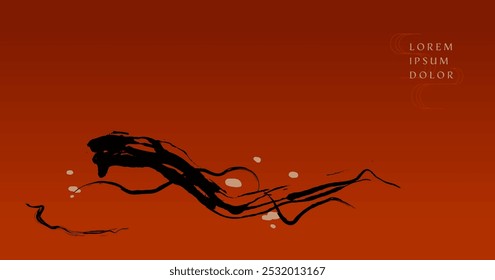 asia chinese red elegant simple abstract background, banner, wallpaper, cover, card, template. water color,brush, stroke, hand draw, drawing. chinese calligraphy.