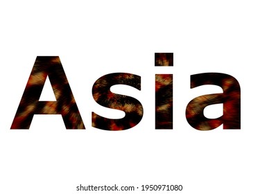 Asia. Colorful typography text banner. Vector the word Asia