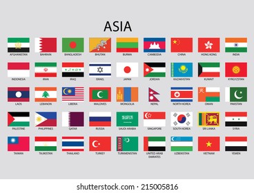 Asia Continent Flag Pack