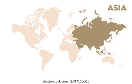 Asia continent map-11, Map of Asia, highlighted on the world map, Asia on the world map, Satellite view, Asia location on the globe.