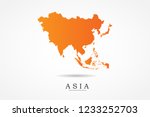 Asia Continental Map- World Map International vector template with Orange gradient color isolated on white background - Vector illustration eps 10