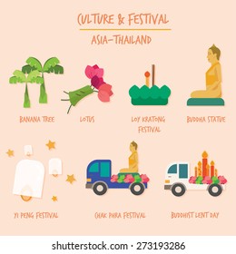 Asia Culture - Bangkok Thailand : Vector Illustration