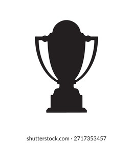 Ilustración plana de Vector de silueta de trofeo de copa de Asia sobre fondo blanco