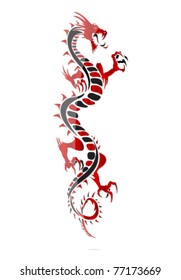 asia dragon symbol red and black colors