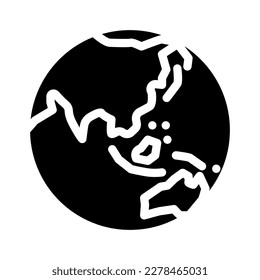 asia earth planet map glyph icon vector. asia earth planet map sign. isolated symbol illustration