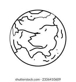 asia earth planet map line icon vector. asia earth planet map sign. isolated contour symbol black illustration