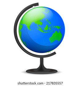 Asia education globe object isolated vector illustration