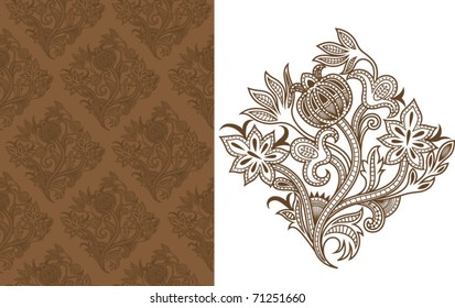 Patrón floral asiático 5