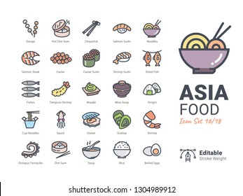 Asia Food vector icons