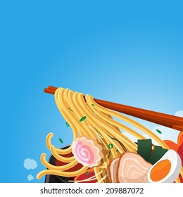 asia foods noodle - vector illustration