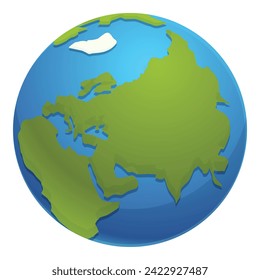 Asia globe map icon cartoon vector. Circle space service. Ocean eco