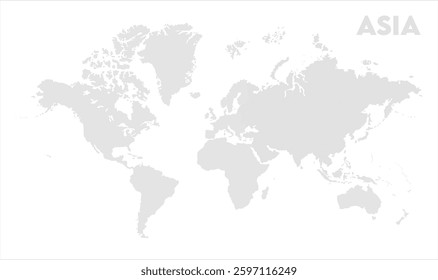 Asia highlighted on world map-14, Map of Asia, highlighted on the world map, Asia on the world map, Satellite view, Asia location on the globe.