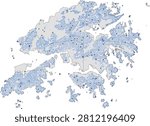 Asia Hong Kong Vector map with Elevation Lines and Symbols