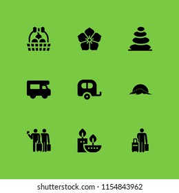 asia icon. 9 asia set with chinese new year, japan, travel and tourism vector icons for web and mobile app