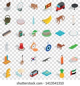 Asia icons set. Isometric style of 36 asia vector icons for web for any design